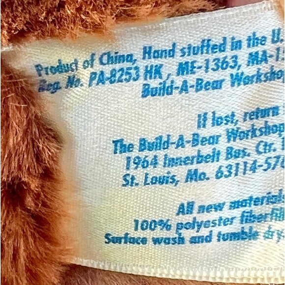 Build A Bear Soft Plush Brown Bunny Rabbit White Tail & Ears Stuffed Animal 12" - Picture 8 of 9